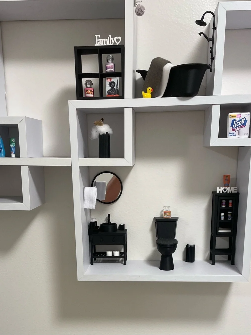 Minimalist White Wall Shelf Display - Modern Home Wall Decor